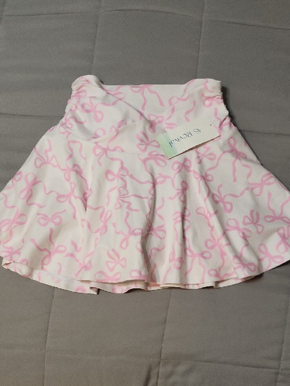 AS Revival White Skort with Pink Ribbon Print Active Wear Small